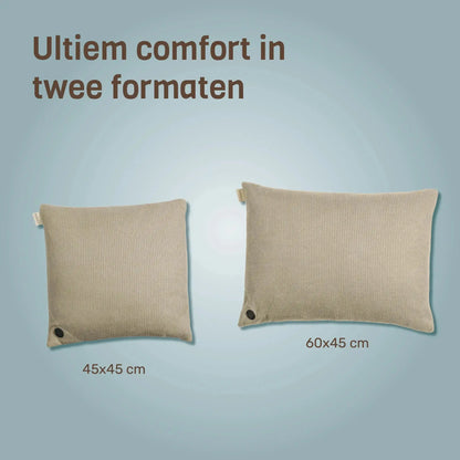 Kuddle warmtekussen sand beige 45x45 formaten